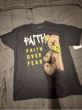 Faith Over Fear Graphic Tee - Teddy Bear Design